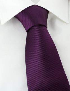 Dark Purple Plain Rib Polyester Tie
