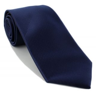Navy Plain Rib Polyester Tie