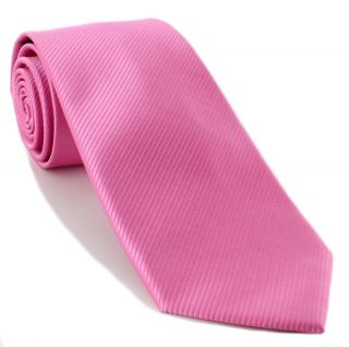Pink Plain Rib Polyester Tie