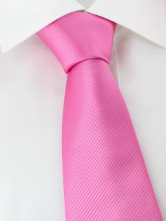 Pink Plain Rib Polyester Tie