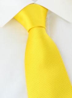 Yellow Plain Rib Polyester Tie