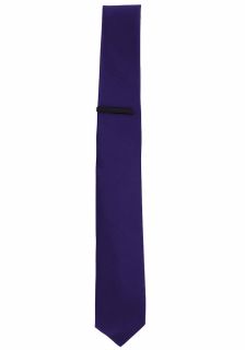 Purple Skinny Tie & Tie Clip