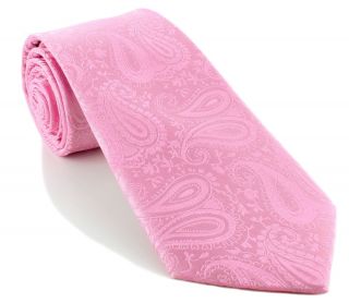 Pink Tonal Paisley Polyester Tie