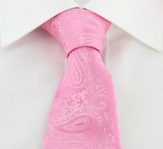Pink Tonal Paisley Tie & Pocket Square Set