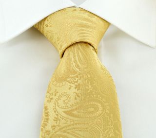 Gold Tonal Paisley Polyester Tie