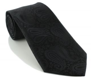 Black Tonal Paisley Polyester Tie