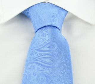Light Blue Tonal Paisley Polyester Tie