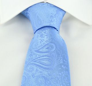 Light Blue Tonal Paisley Tie & Pocket Square Set