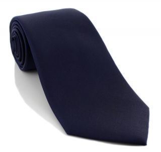 Navy Plain Silk Tie