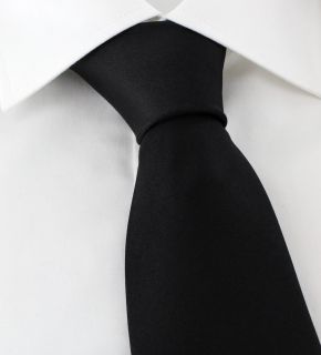 Black Plain Silk Tie