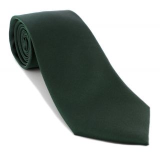 Dark Green Plain Silk Tie