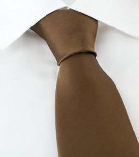 Tan Plain Silk Tie