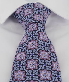 Navy Medallion Cotton Tie