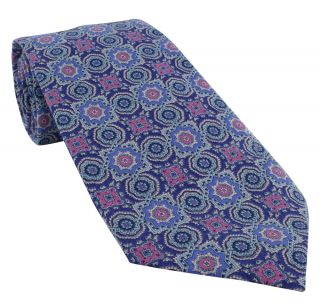 Blue Medallion Cotton Tie