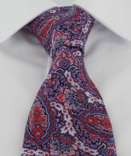 Red Paisley Printed Cotton Tie 