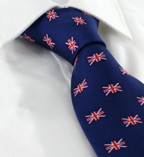 Small Union Jack All Over Pattern Silk Tie