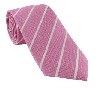Pink Classic Single Stripe Silk Tie