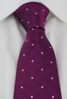 Magenta Speckled Texture Spot Silk Tie