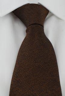 Brown Grain Semi Plain Silk Tie