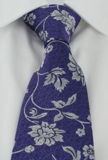 Purple Baroque Floral Silk Tie