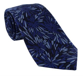 Blue Splash Floral Silk Tie