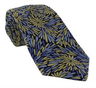 Yellow Splash Floral Silk Tie