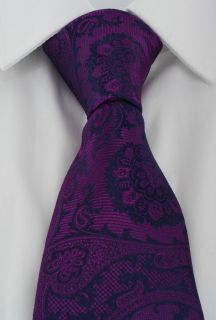 Magenta & Navy Opulent Paisley Silk Tie