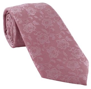 Pink Subtle Flower Silk Tie & Pocket Square Set