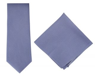 Lilac Textured Geo Silk Tie & Pocket Square Set