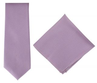 Pink Textured Geo Silk Tie & Pocket Square Set