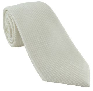 Ivory Textured Geo Silk Tie & Pocket Square Set