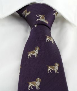 Purple Gun Dog Silk Tie