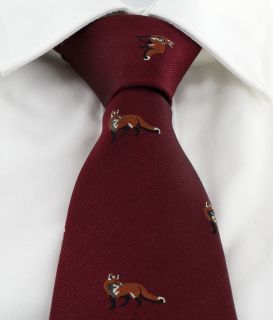 Wine Fox Silk Tie