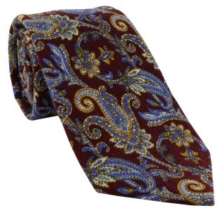 Wine Paisley Wool Tie