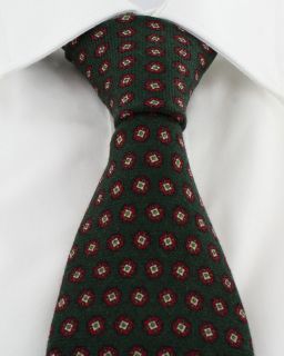 Green Mini Medallion Wool Tie