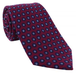 Raspberry Mini Medallion Wool Tie