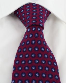 Raspberry Mini Medallion Wool Tie