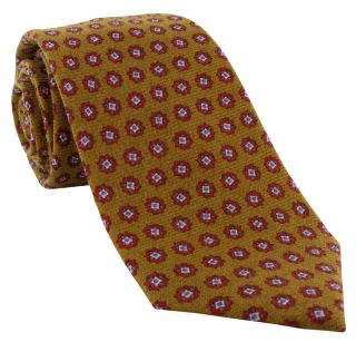 Mustard Mini Medallion Wool Tie