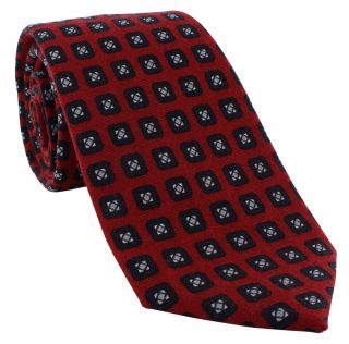 Red Square Neat Wool Tie