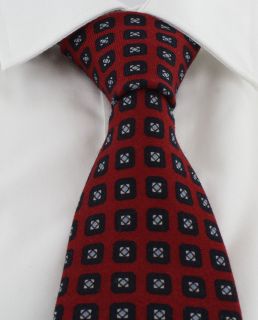 Red Square Neat Wool Tie