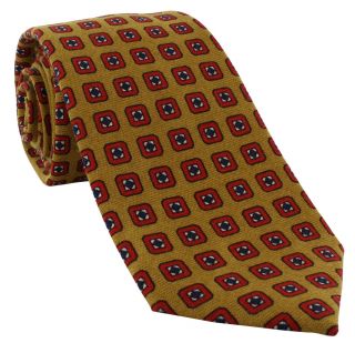 Mustard Square Neat Wool Tie