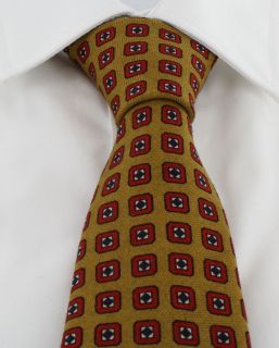 Mustard Square Neat Wool Tie