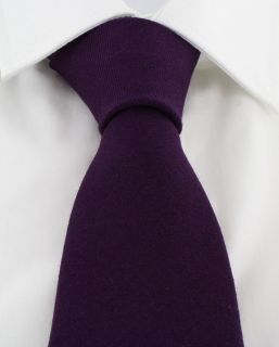 Purple Plain Wool Tie