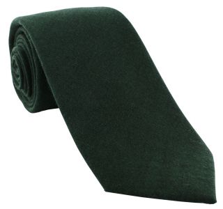 Green Plain Wool Tie