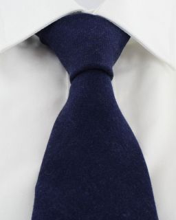 Navy Plain Wool Tie