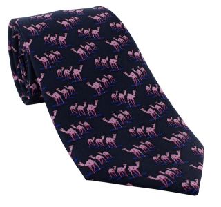 Navy Camels Silk Tie