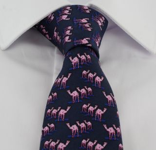 Navy Camels Silk Tie