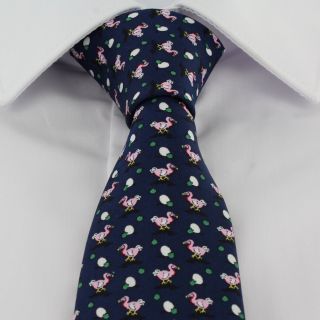Navy Dodo Silk Tie