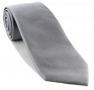 Grey Plain Twill Silk Tie