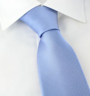 Light Blue Plain Twill Silk Tie